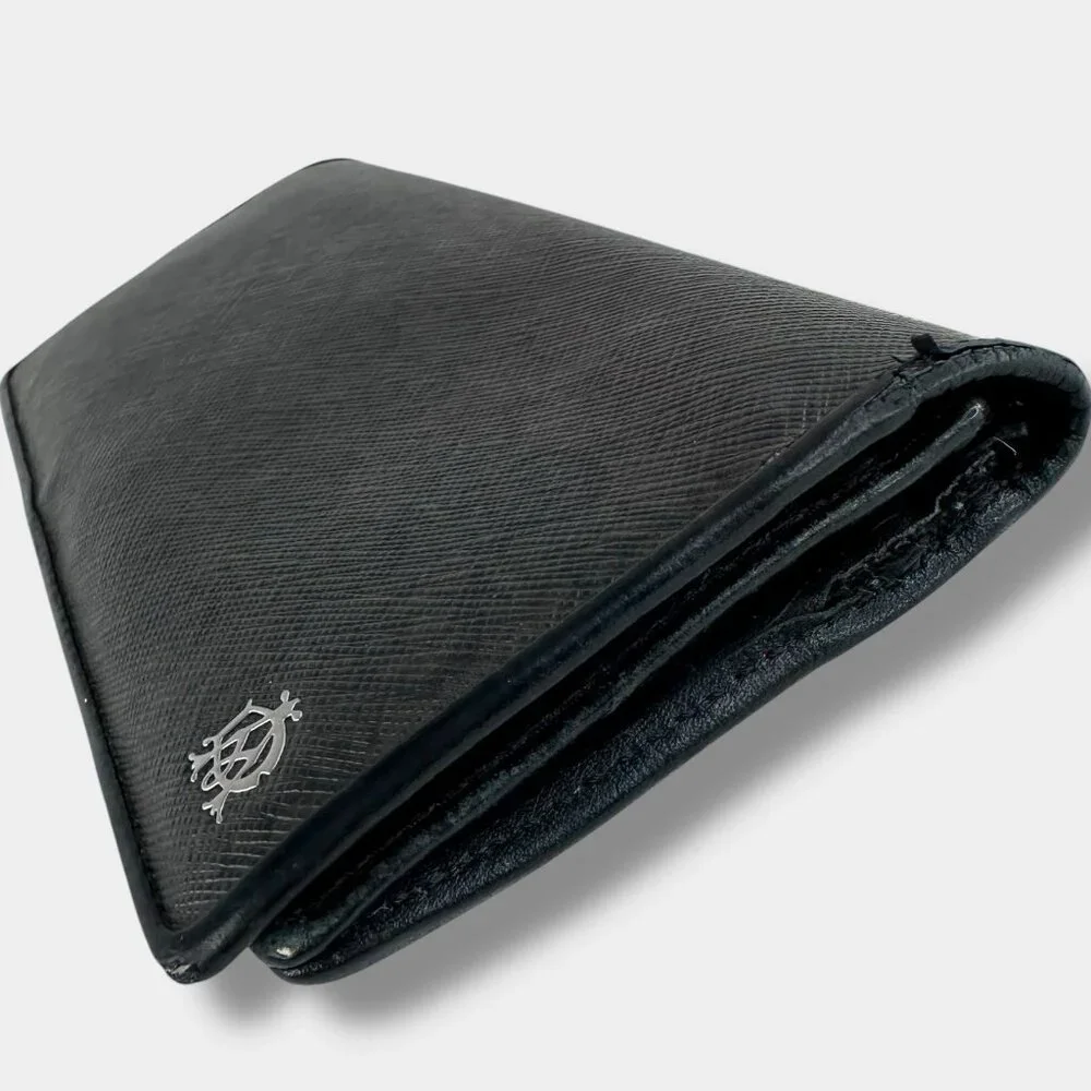 Dunhill/Alfreddunhill Billfold Coat Long Wallet PVC Grained Leather Black